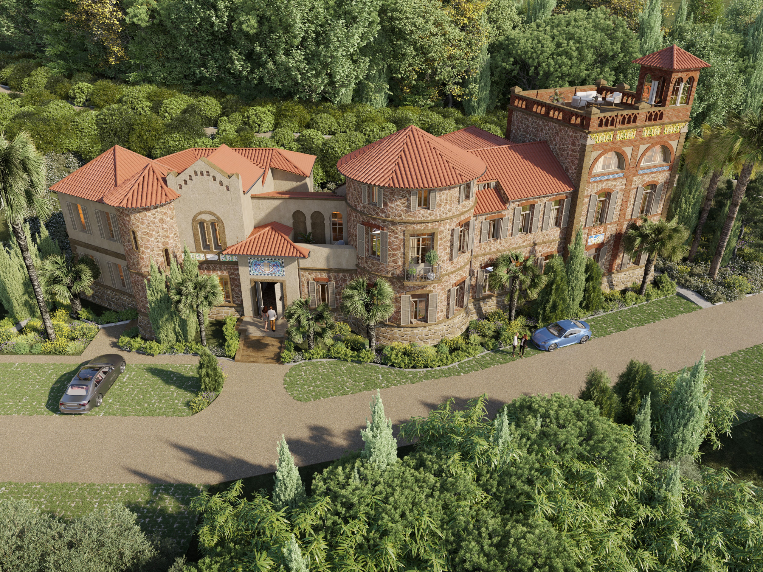 Perspective du château des Bormettes restauré à La Londe-les-Maures
