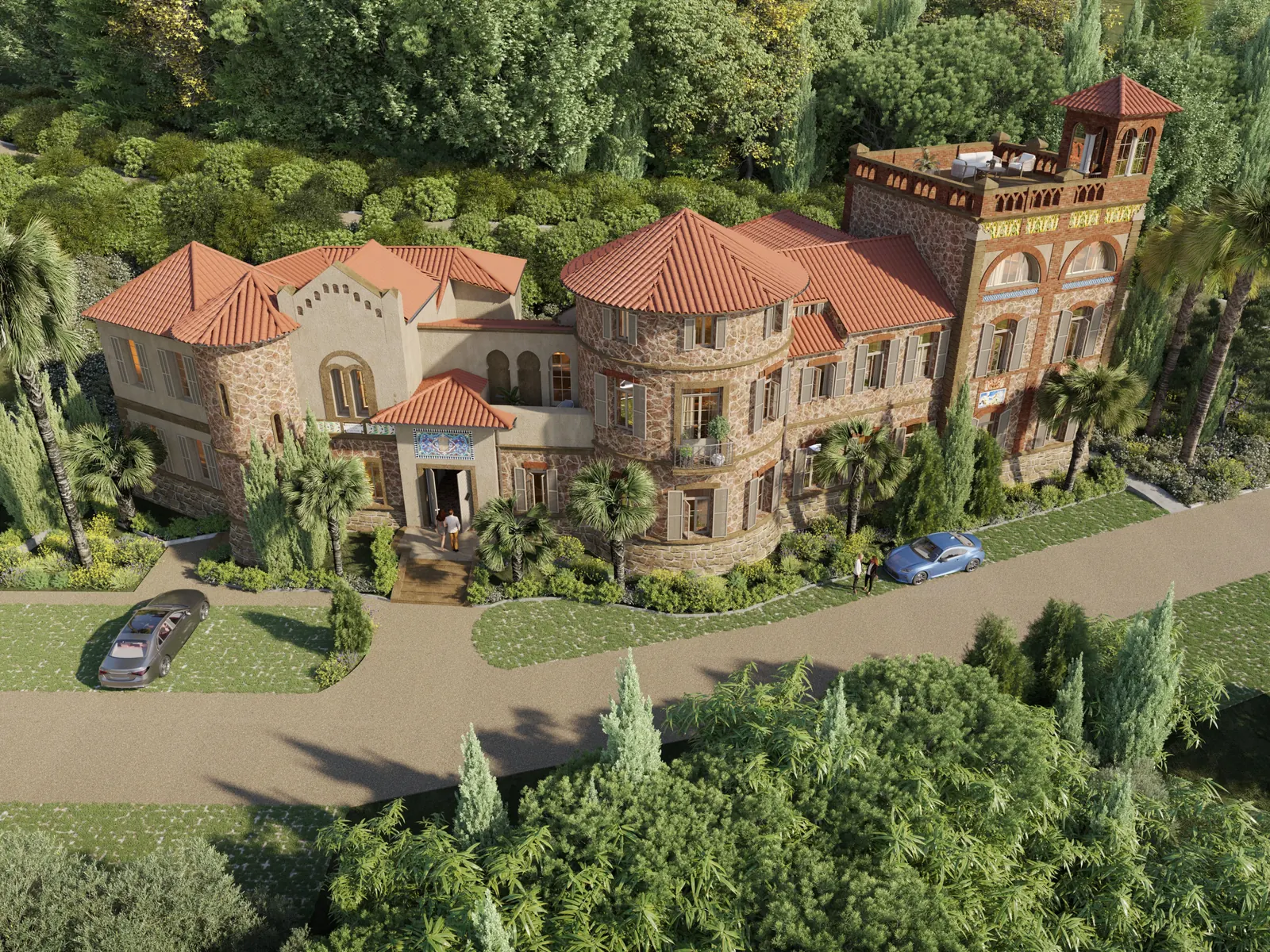 Perspective du château des Bormettes restauré
