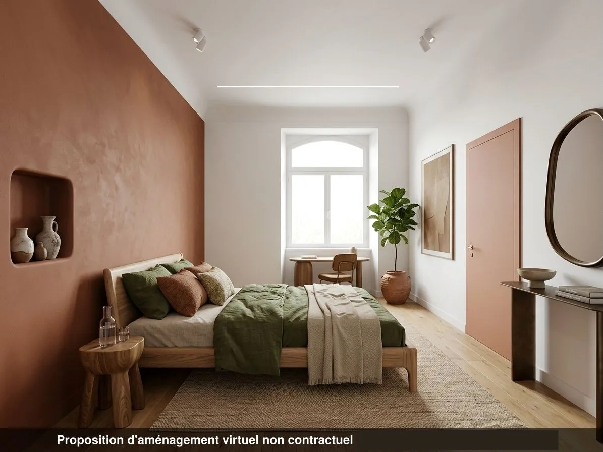 Chambre du lot 0.05, ambiance contemporaine, parquet