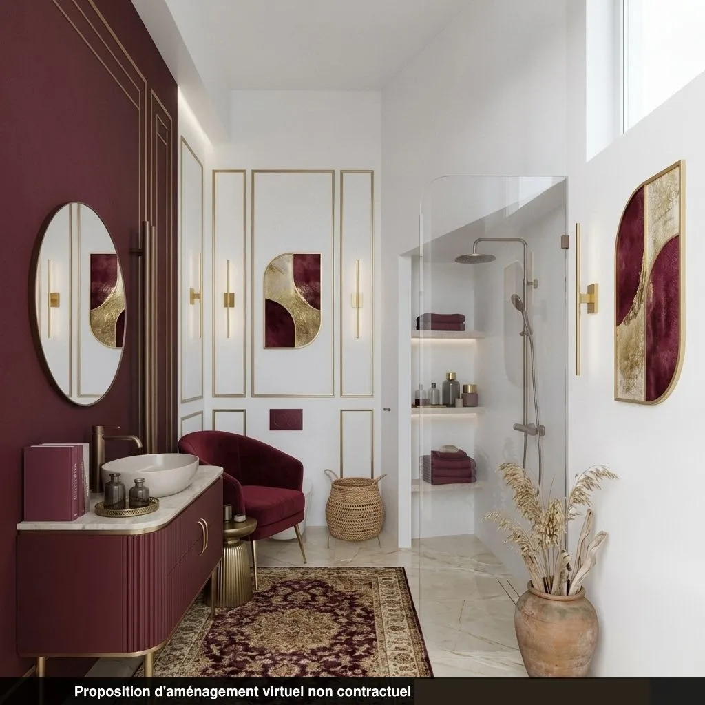 Salle d'eau (salle de bains) du lot 0.01 restaurée, prestige