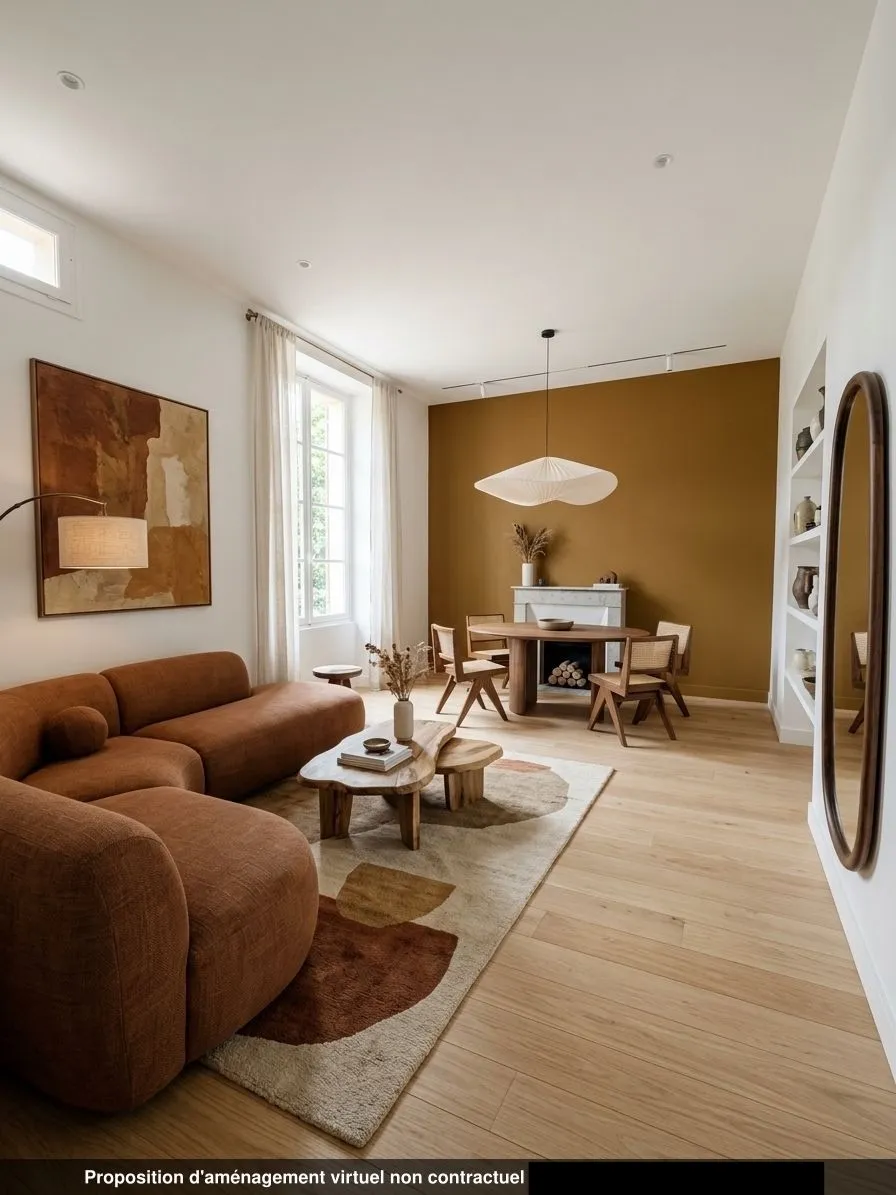 Séjour du lot 1.04, contemporain, parquet