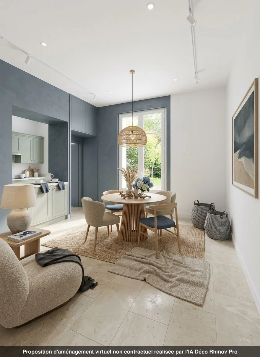 Cuisine du lot 0.06, ambiance bord de mer carrelage beige