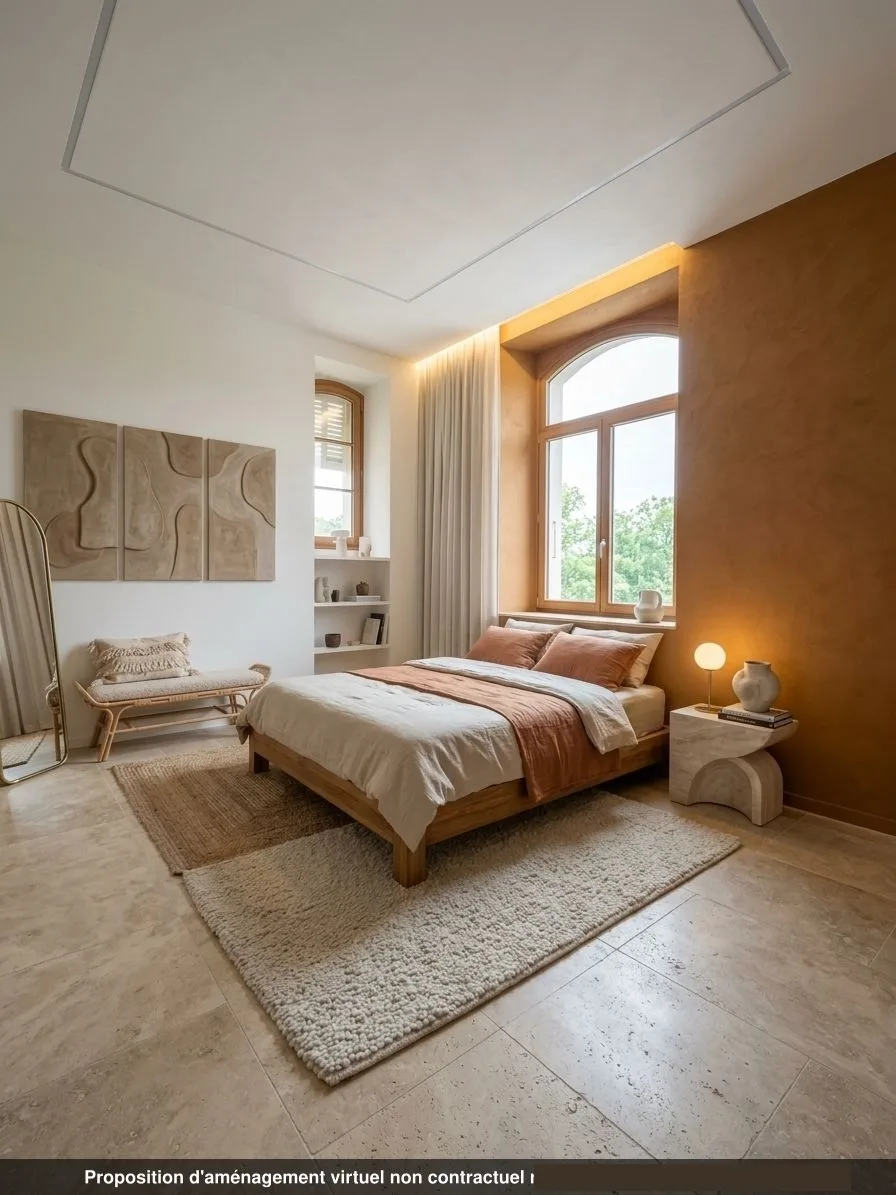 Chambre 1, carrelage beige du lot 0.06