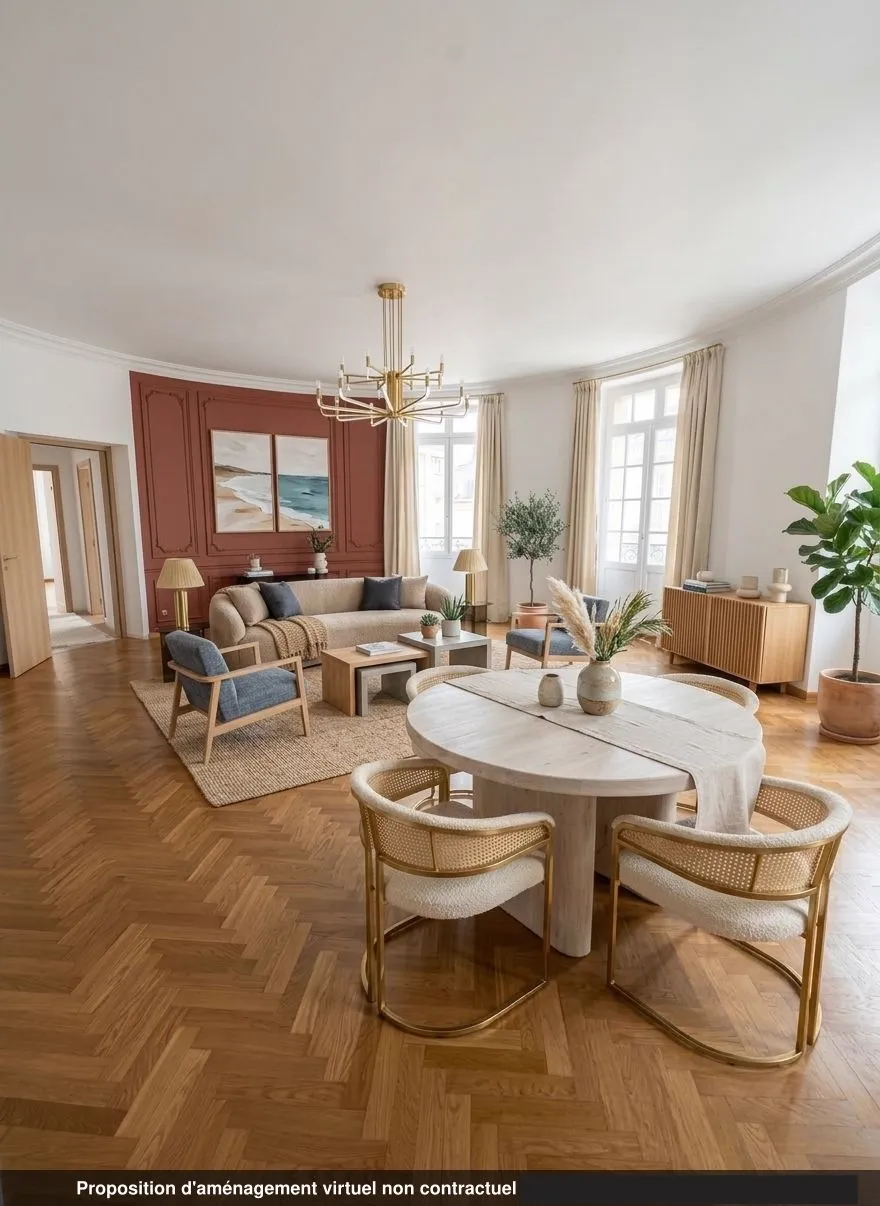 Séjour du lot 1.02, ambiance bord de mer, parquet