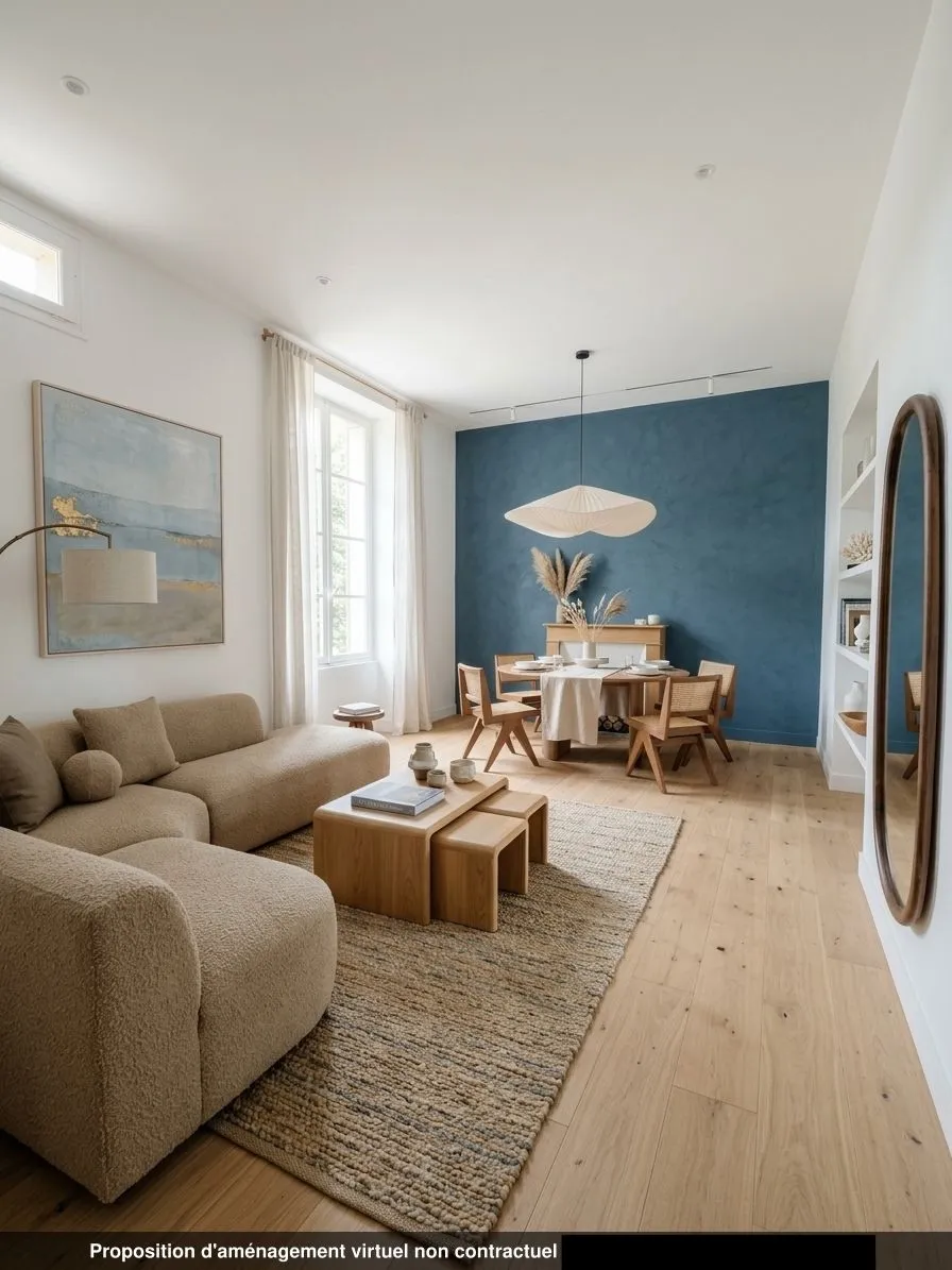 Séjour du lot 1.04, bord de mer, parquet